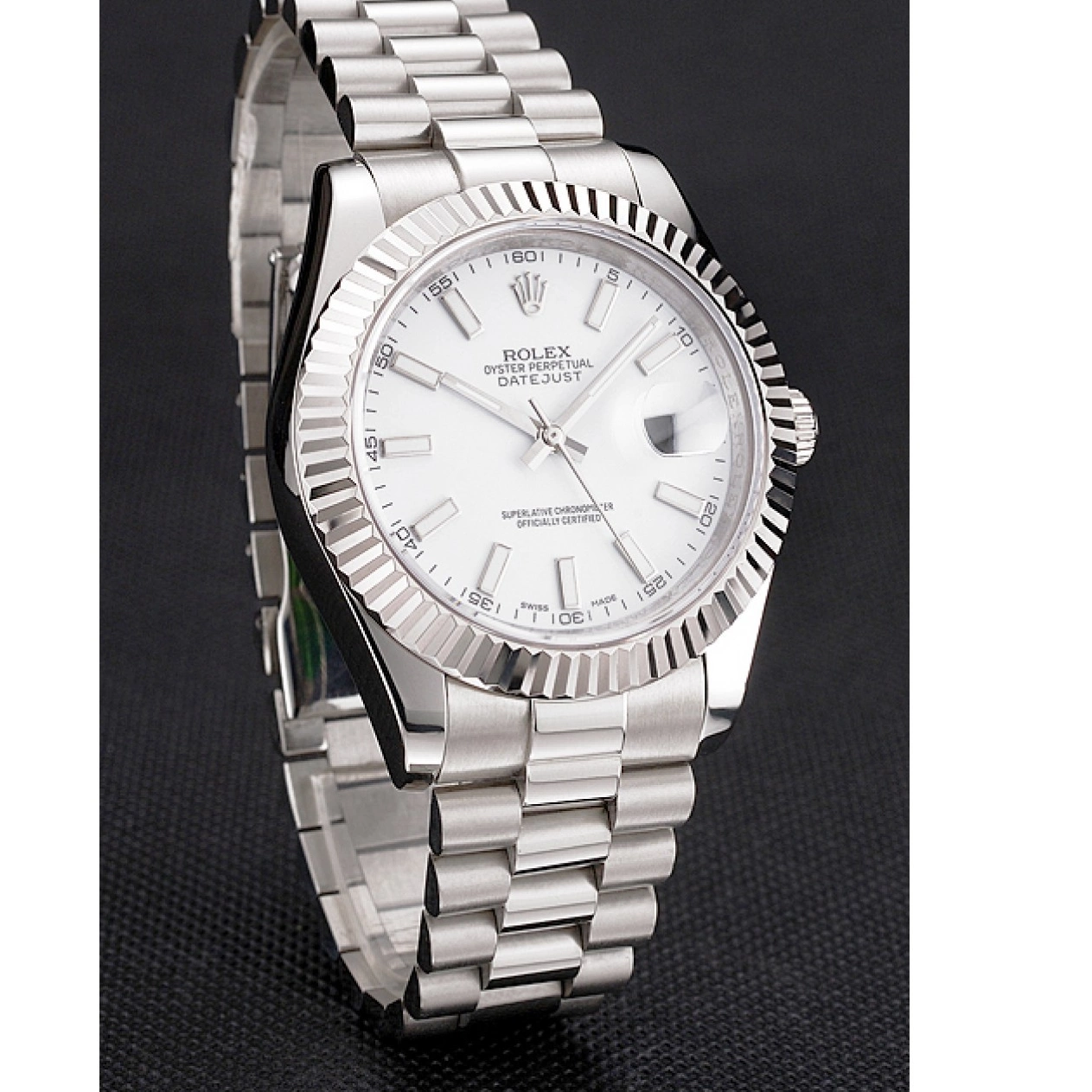 MiroTime 0704 Swiss Rolex Datejust White Dial Stainless Steel Case And Bracelet
